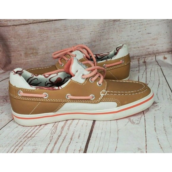 XTRATUF Salmon Sisters Finatic 2 Pink Tan Octopus Deck Shoes Size 7 - Picture 8 of 12
